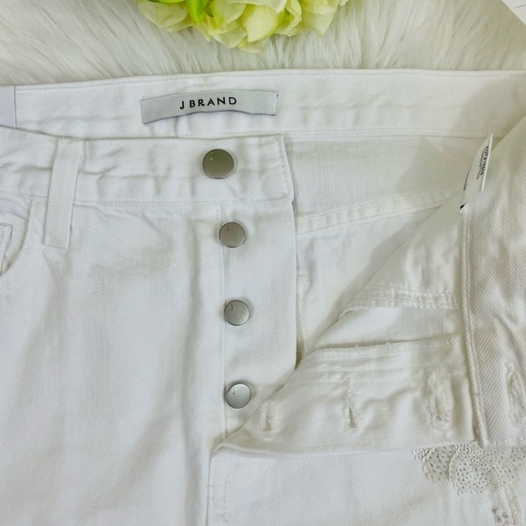 J Brand “Bonny” Embellished Denim White Mini Skirt - Picture 10 of 16
